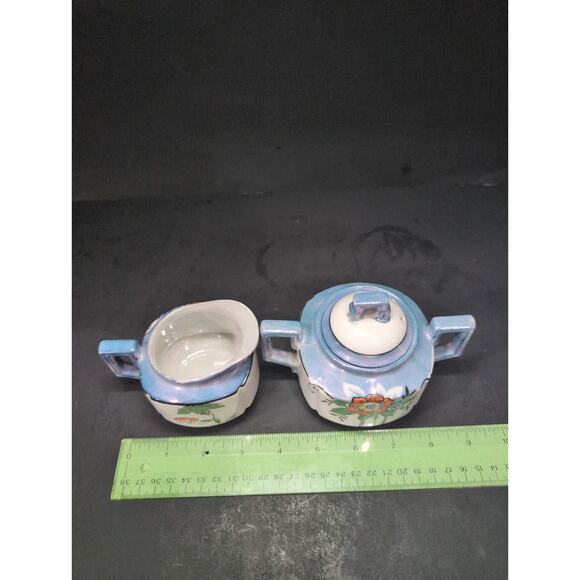 Lustreware Creamer Sugar Bowl Set, Vintage Japanese Porcelain‎ Tea Service Decor - Picture 10 of 10